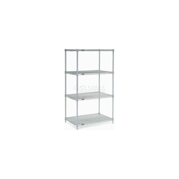 Global Equipment Nexelate Silver Epoxy Wire Shelving Starter 60"W x 36"D x 54"H 36605EP - main